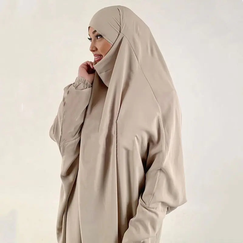 2-Piece Jilbab Set: Long Khimar and Niqab - Abaya Dress