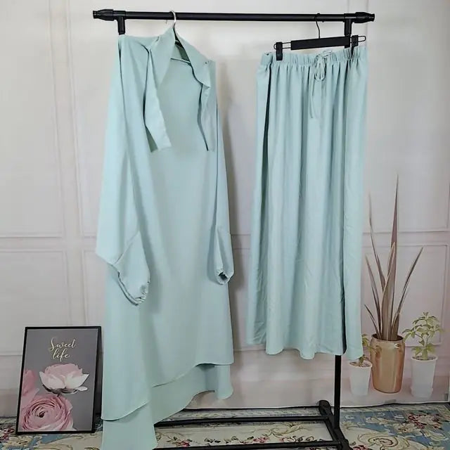 2-Piece Jilbab Set: Long Khimar and Niqab - Abaya Dress