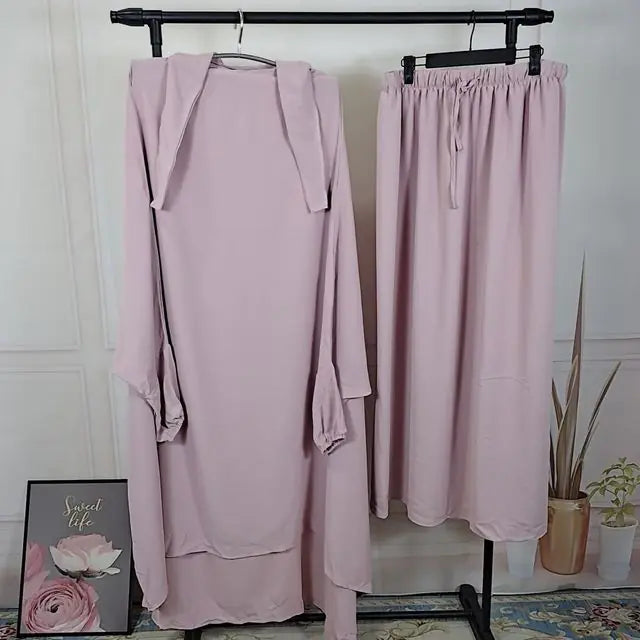 2-Piece Jilbab Set: Long Khimar and Niqab - Abaya Dress